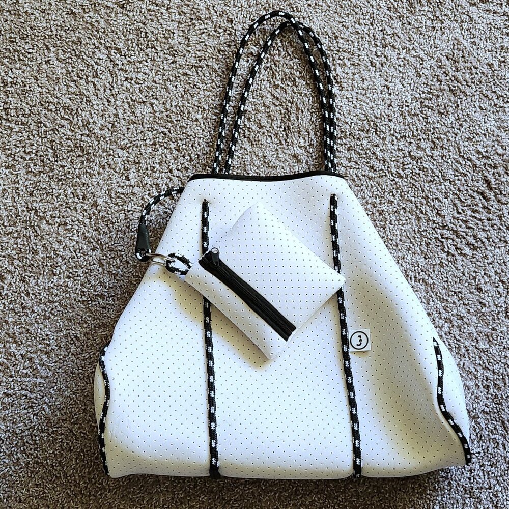Sporty Spice Neoprene Tote White by Jimeila California